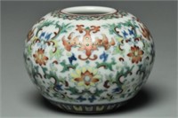 A DOUCAI WATERPOT QIANLONG MARK AND PERIOD