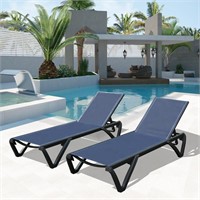 Domi Patio Lounge Chairs Set of 2, Aluminum Pool