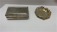 Silverplate jewelry box w/ mirror, small