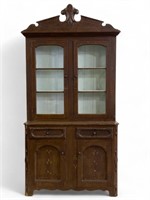 19th C. Two Piece Cabinet