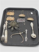 NICE LOT OF EARLY TAGS, UTENSILS & MORE
