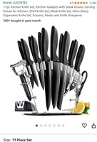 17pc Kitchen Knife Set, Kitchen Gadgets