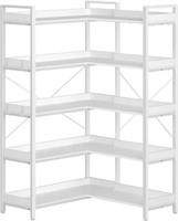 Rolanstar Bookshelf 5 Tier with 4 Hooks,