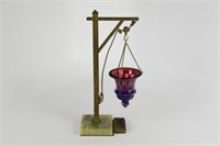 Float Lamp with Tall Brass Frame