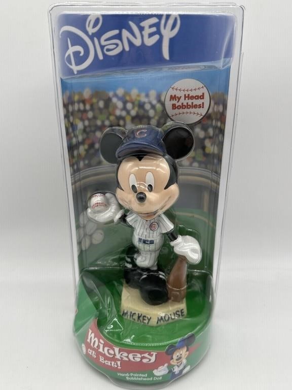 Disney Mickey at Bat for Chicago Cubs Bobble-Head