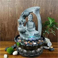 SURPRIZON 11.8" Buddha Tabletop Fountain with LED