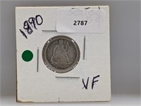 1890 90% Silv Seated Dime