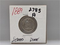 1889 90% Silv Seated Dime