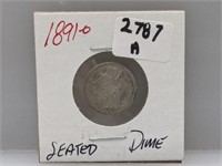 1891-O 90% Silv Seated Dime