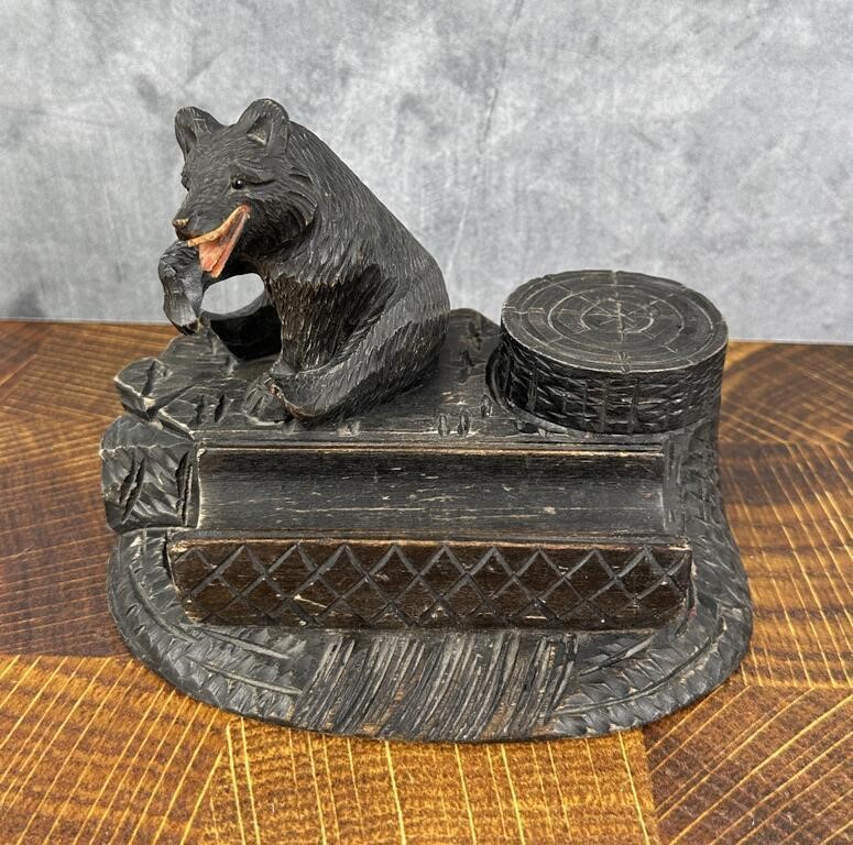 Black Forest Germany Bear Pen Stand Inkwell