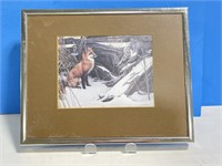 Small Framed Robert Bateman Fox Print 10 x 8 "