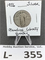 Silver Standing Liberty Quarter 1926