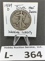 Silver Walking Liberty Half Dollar 1939-D