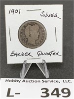 Silver Barber Quarter 1901