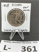 Silver Walking Liberty Half Dollar 1918