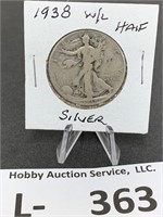 Silver Walking Liberty Half Dollar 1938