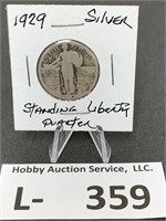 Silver Standing Liberty Quarter 1929