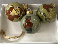 (3) Eldreth Pottery Ornaments