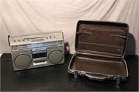 Vintage Samsonite Briefcase and Panasonic Jambox