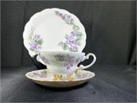 "Purple Flower" Clawfoot Tea Cup