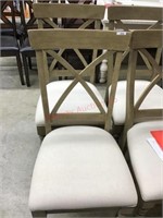 2 SIDE CHAIRS, WHITE AND TAN MSRP 199