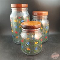 Set of 3 Anchor Hocking Glass Canisters
