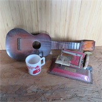 Kids Guitar & Vintage Sewing Machine