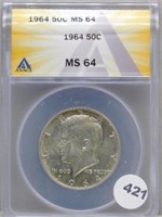 1964 Kennedy Silver Half Dollar, ANACS