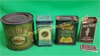 Vintage Ephemera Spice Tins, Cocoa, Cinnamon, Cane