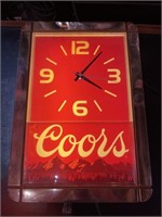 Coors clock and light-up sign 
(missing back