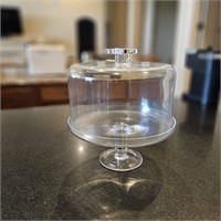 Very Nice Glass Cake Dome On Pedestal