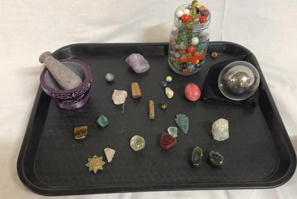 Glass Marbles, Stones, Minerals, Gravity Ball, &