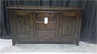 QUALITY LODGE STYLE  WOOD CONSOLE MEDIA CABINET