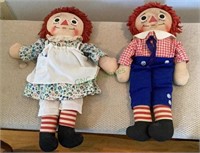 Rare vintage Raggedy Ann and Andy dolls by