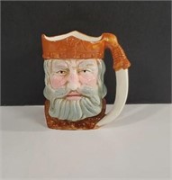 Vintage Porcelain King Character Mug with Sword