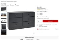 B6359  Astrid 6 Drawer Dresser Black - Prepac