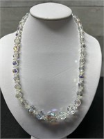 Vintage Aurora Borealis Crystal Bead Necklace