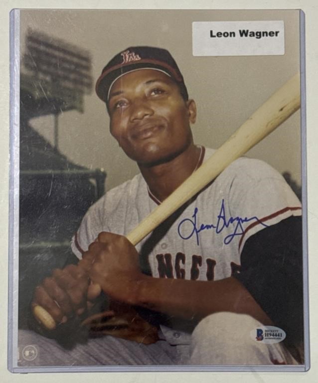 Leon Wagner Autographed 8 x 10 Photo Beckett COA!