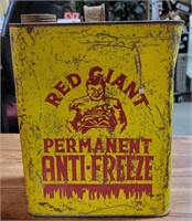 RED GIANT PERMANENT ANTI-FREEZE EMPTY TIN CAN