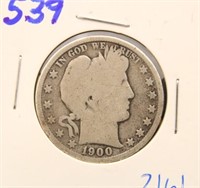 1900 BARBER HALF DOLLAR COIN
