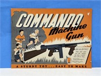 Vintage Paper Cut-Out Commando Machine Gun