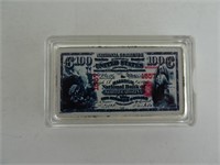 1oz Silver Plated Bar - 100 Dollar Red Seal