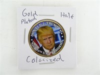 Colorized Gold Plated Trump Half Dollar