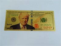 Novelty Gold Plated Trump 100 Dollar Note