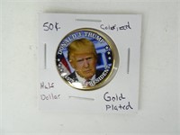 Colorized Gold Plated Trump Half Dollar