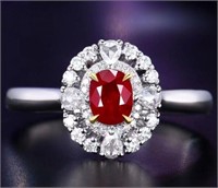 0.9ct pigeon blood ruby ring 18k gold