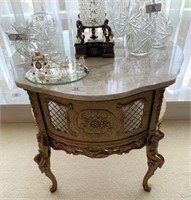 Marble-Top Figural Lamp Table