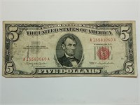 OF) 1963 Red Seal $5 us note
