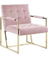 $171-LOUIE MODERN ARM CHAIR WITH GOLD FRAME
