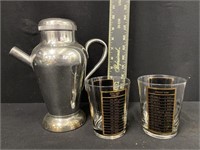 Vintage Crusader Ware Mixer and Glasses